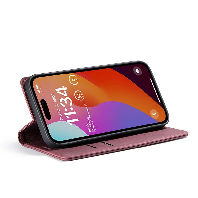 CaseMe Retro Wallet Case Red