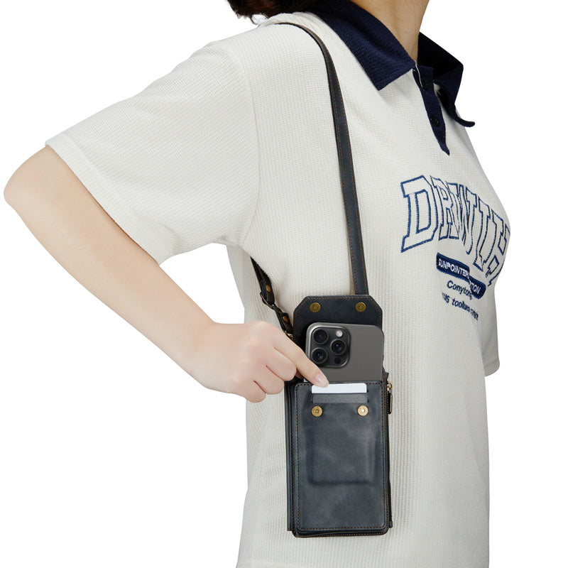 CaseMe Crossbody RFID Zipper Phone Bag Black