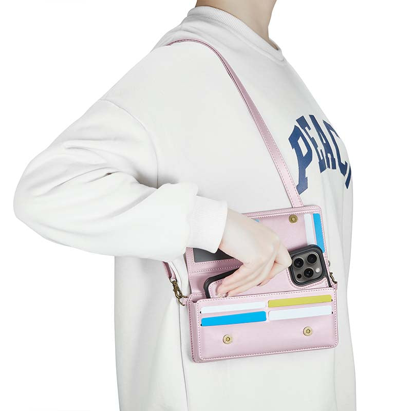 CaseMe Multifunctional Crossbody Phone Bag Pink