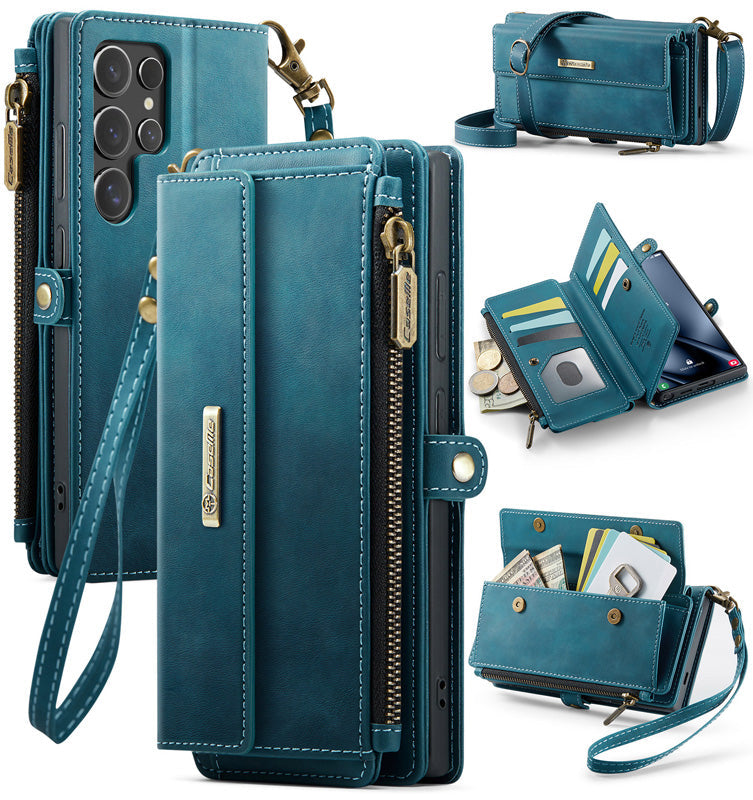 Caseme Crossbody Leather Wallet RFID Phone Case Green