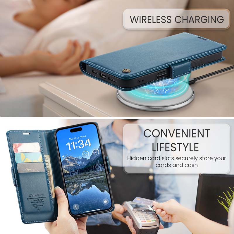 CaseMe RFID Wallet Case Blue