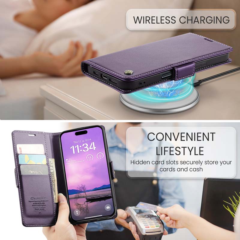 CaseMe RFID Wallet Case Purple
