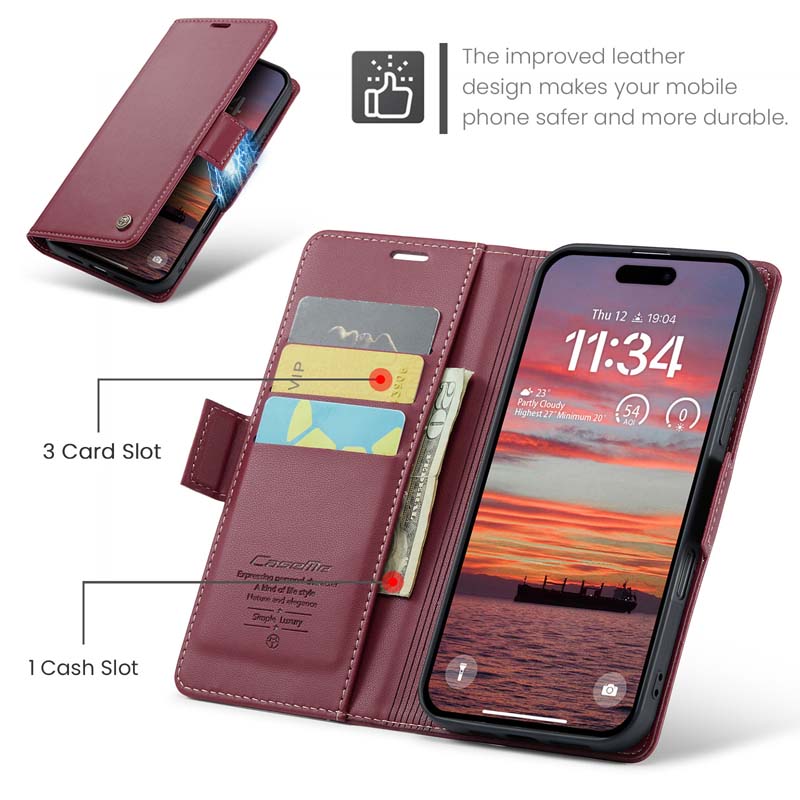 CaseMe RFID Wallet Case Red