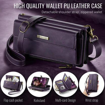 Caseme Crossbody Leather Wallet RFID Phone Case Purple