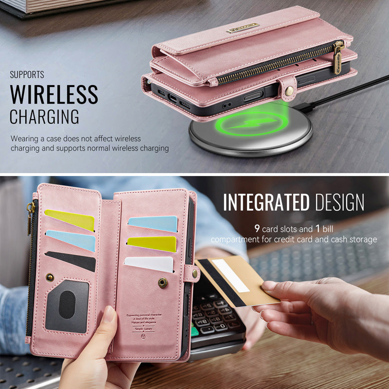 Caseme Crossbody Leather Wallet RFID Phone Case Pink