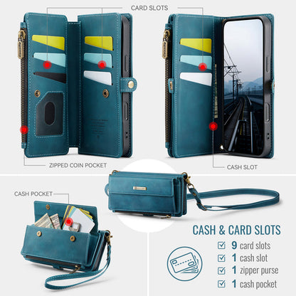 Caseme Crossbody Leather Wallet RFID Phone Case Green