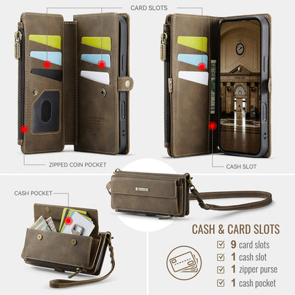 Caseme Crossbody Leather Wallet RFID Phone Case Brown