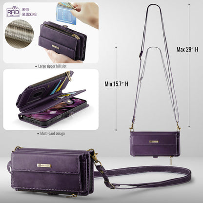 Caseme Crossbody Leather Wallet RFID Phone Case Purple