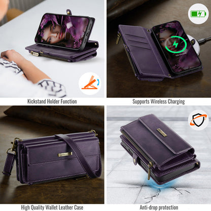 Caseme Crossbody Leather Wallet RFID Phone Case Purple