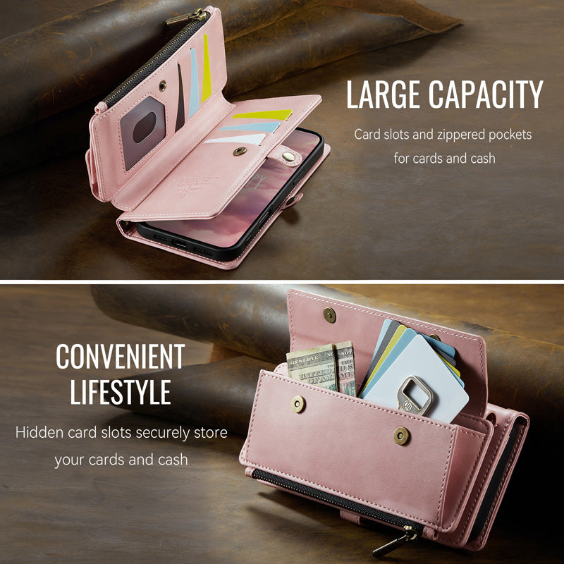 Caseme Crossbody Leather Wallet RFID Phone Case Pink