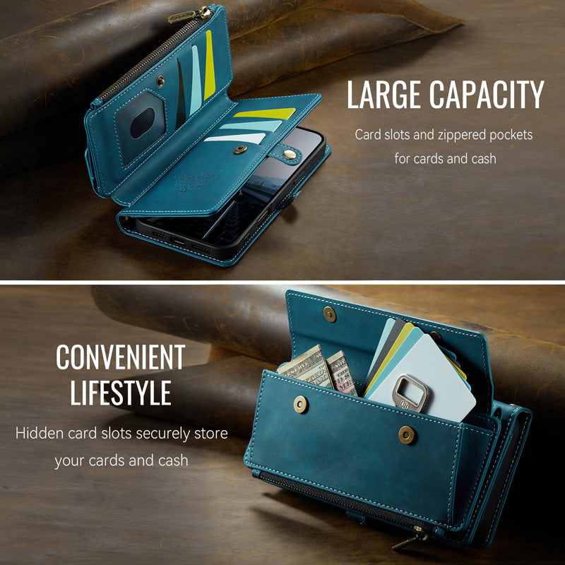 Caseme Crossbody Leather Wallet RFID Phone Case Green