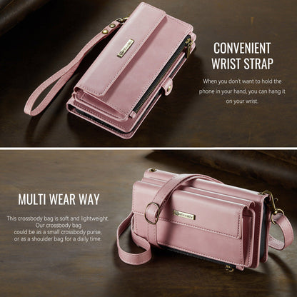 Caseme Crossbody Leather Wallet RFID Phone Case Pink