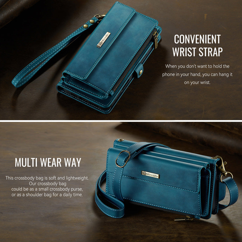 Caseme Crossbody Leather Wallet RFID Phone Case Green