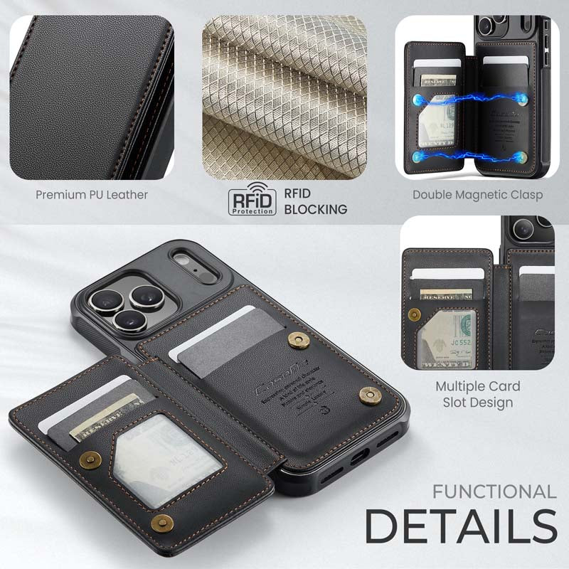 CaseMe Cardholder RFID Phone Case Black