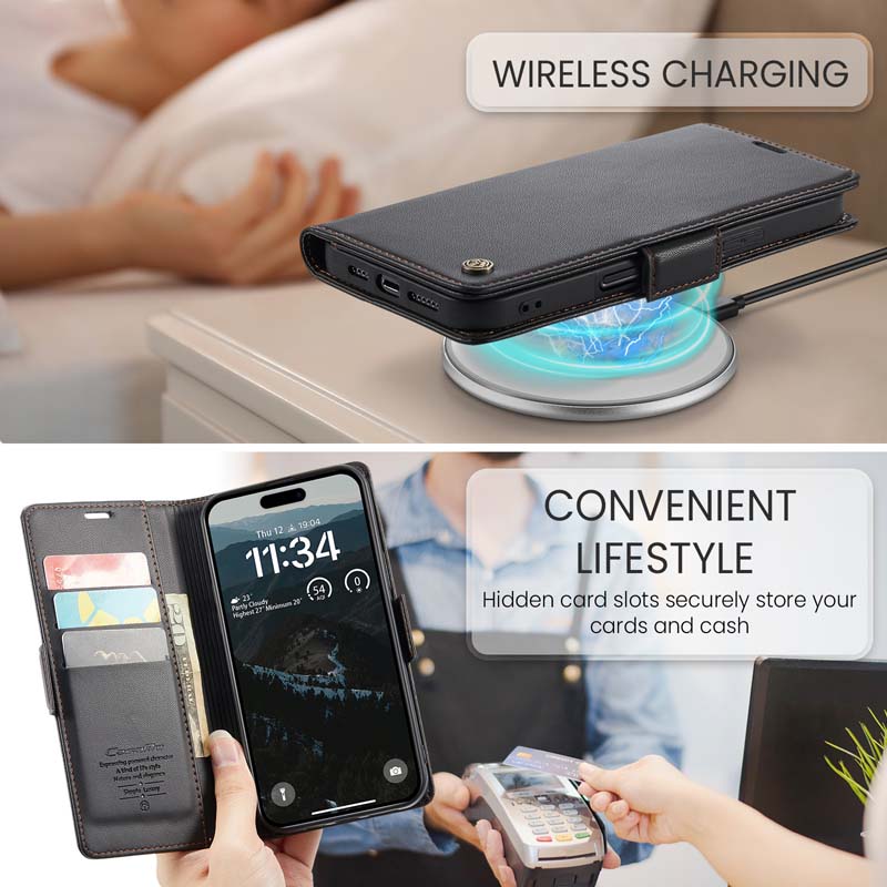 CaseMe RFID Wallet Case Black