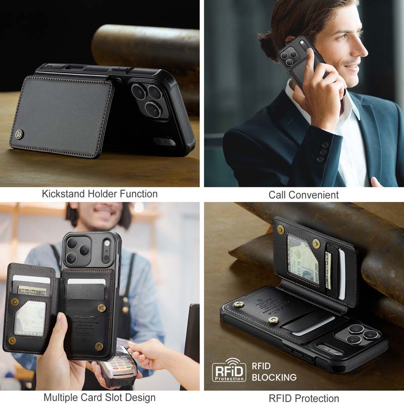 CaseMe Cardholder RFID Phone Case Black