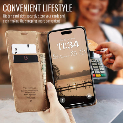 CaseMe Retro Wallet Case Brown