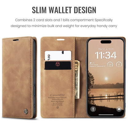 CaseMe Retro Wallet Case Brown