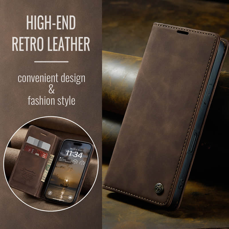 CaseMe Retro Wallet Case Coffee