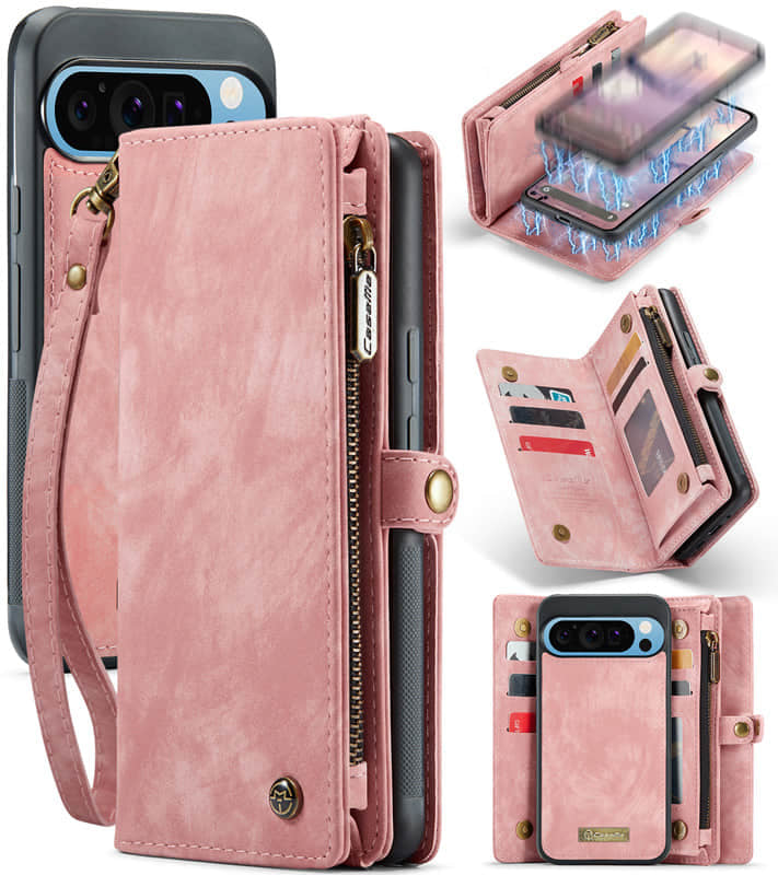 CaseMe Zipper Wallet Detachable Case Pink