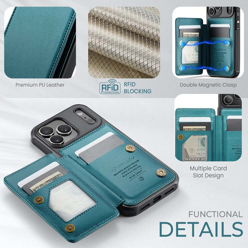 CaseMe Cardholder RFID Phone Case Green