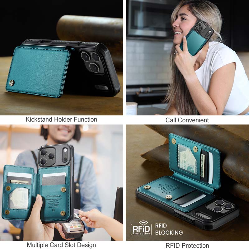 CaseMe Cardholder RFID Phone Case Green