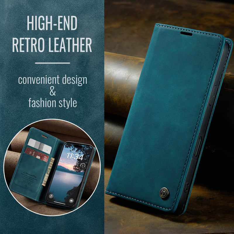 CaseMe Retro Wallet Case Green