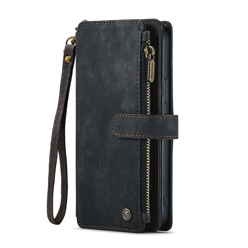 CaseMe Retro Zipper Wallet Case Black