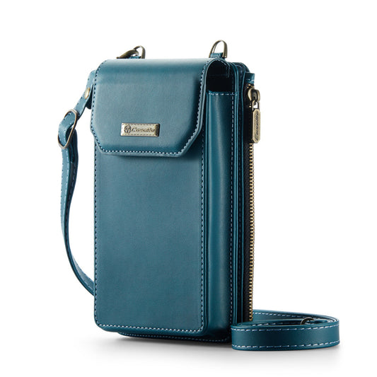 CaseMe Crossbody RFID Zipper Phone Bag Blue