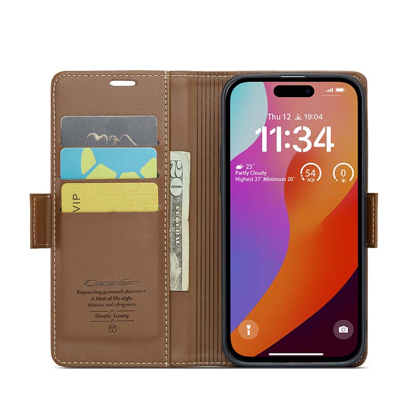 CaseMe RFID Wallet Case Brown