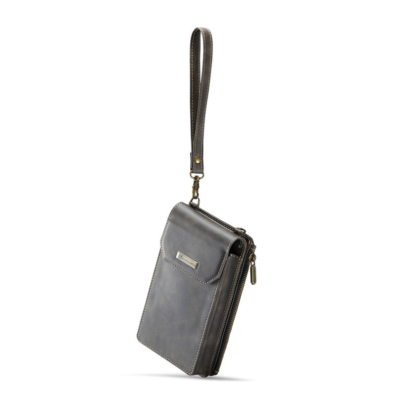 CaseMe Crossbody RFID Zipper Phone Bag Coffee