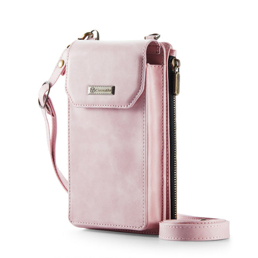 CaseMe Crossbody RFID Zipper Phone Bag Pink