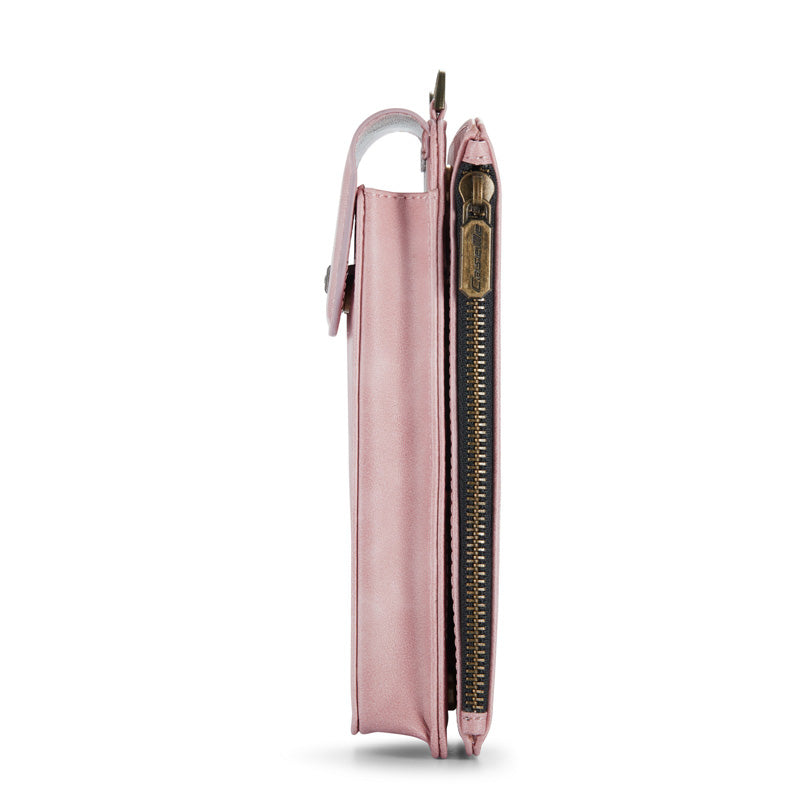 CaseMe Crossbody RFID Zipper Phone Bag Pink