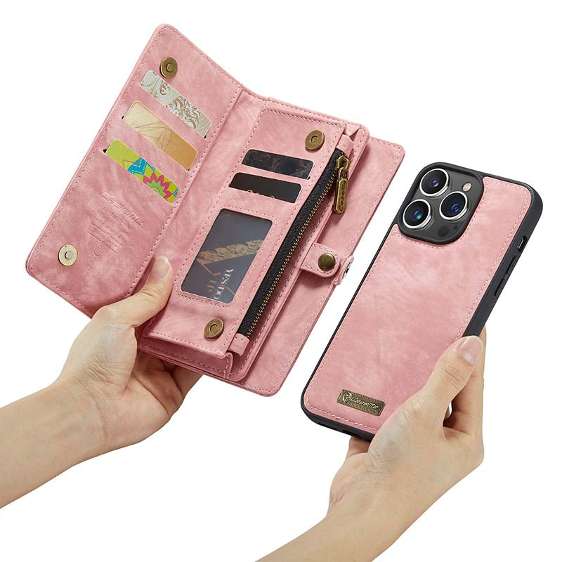 CaseMe Zipper Wallet Detachable Case Pink