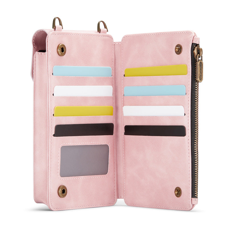 CaseMe Crossbody RFID Zipper Phone Bag Pink