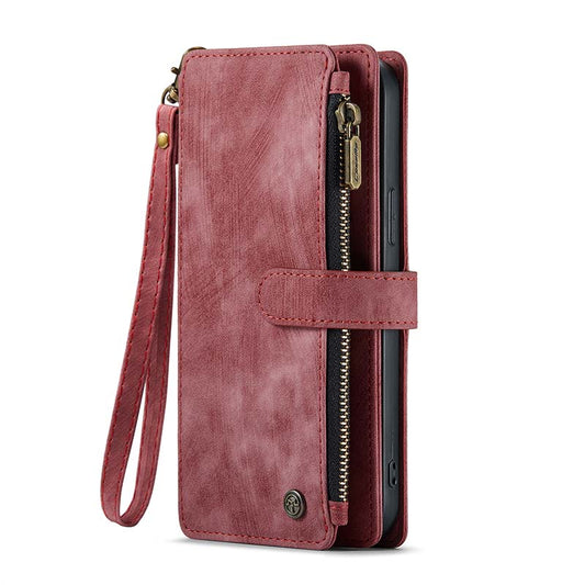 CaseMe Retro Zipper Wallet Case Red