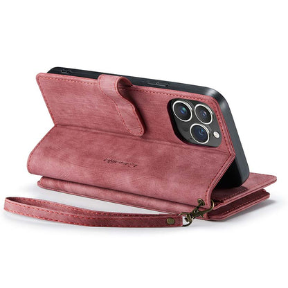 CaseMe Retro Zipper Wallet Case Red