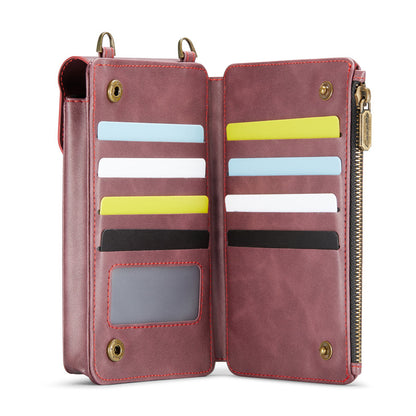 CaseMe Crossbody RFID Zipper Phone Bag Red Wine