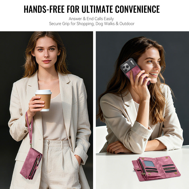 CaseMe Zipper Wallet Detachable Case Red