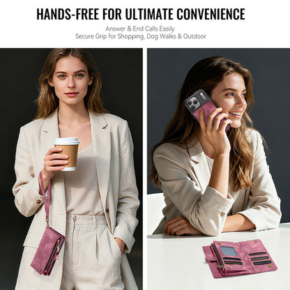 CaseMe Zipper Wallet Detachable Case Red