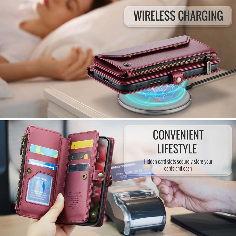 CaseMe Crossbody RFID Phone Bag Red