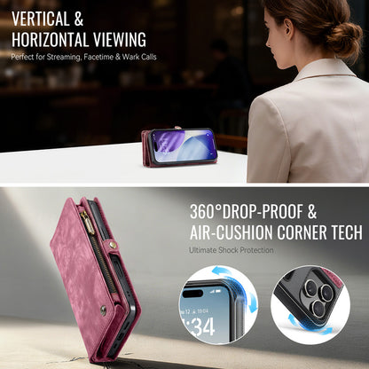 CaseMe Zipper Wallet Detachable Case Red