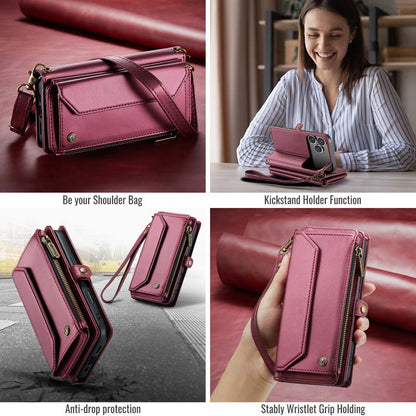 CaseMe Crossbody RFID Phone Bag Red
