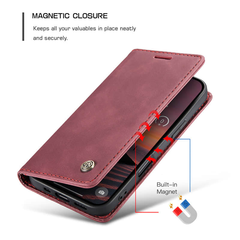CaseMe Retro Wallet Case Red