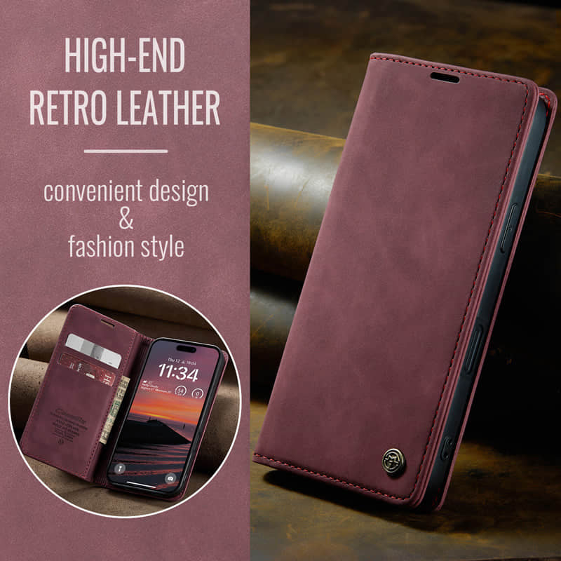 CaseMe Retro Wallet Case Red