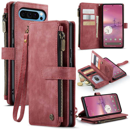 CaseMe Retro Zipper Wallet Case Red