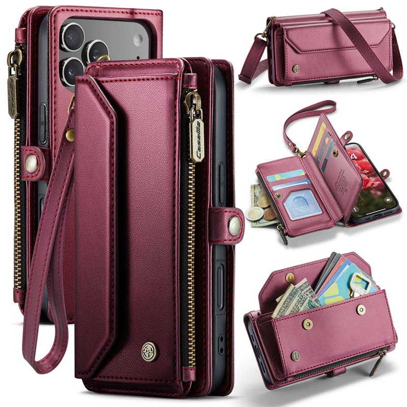 CaseMe Crossbody RFID Phone Bag Red