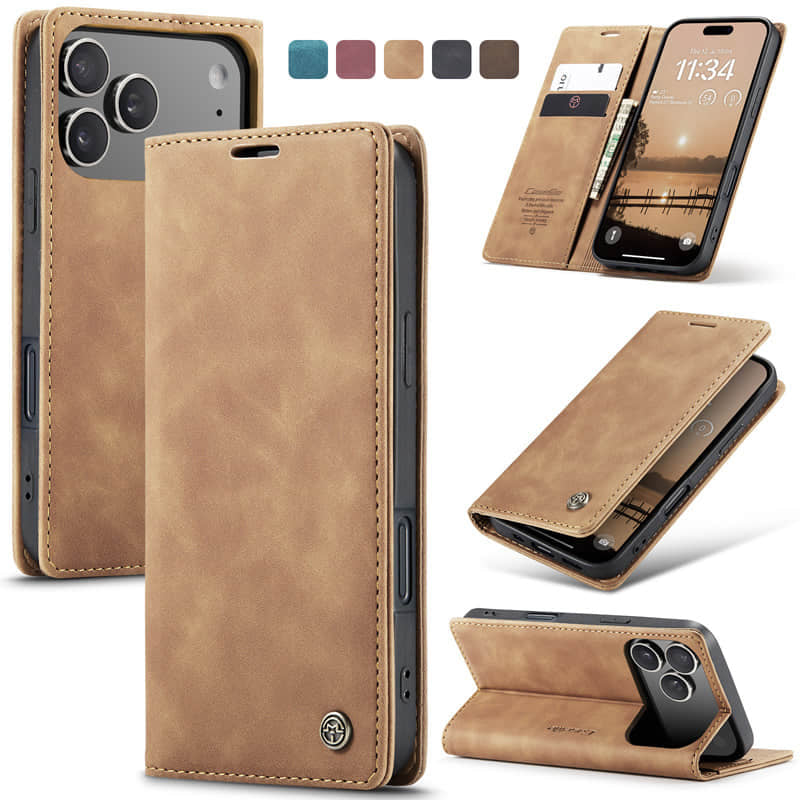 CaseMe Retro Wallet Case Brown