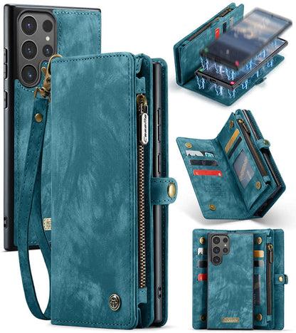 CaseMe Zipper Wallet Detachable Case Blue