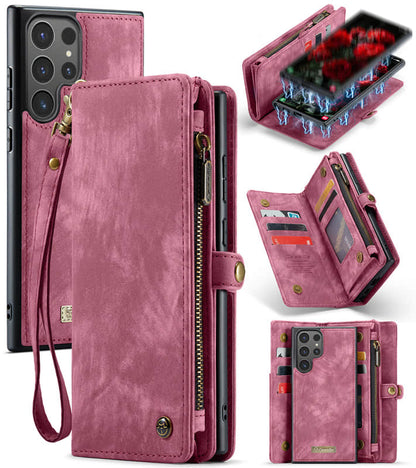 CaseMe Zipper Wallet Detachable Case Red